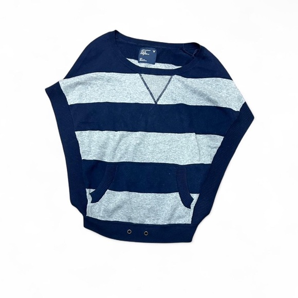 American Eagle Outfitters Sweaters - Y2K American Eagle Outfitters Navy and Gray Sweater
